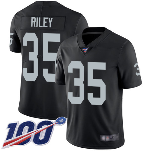 Men Oakland Raiders Limited Black Curtis Riley Home Jersey NFL Football #35 100th Season Vapor Jersey